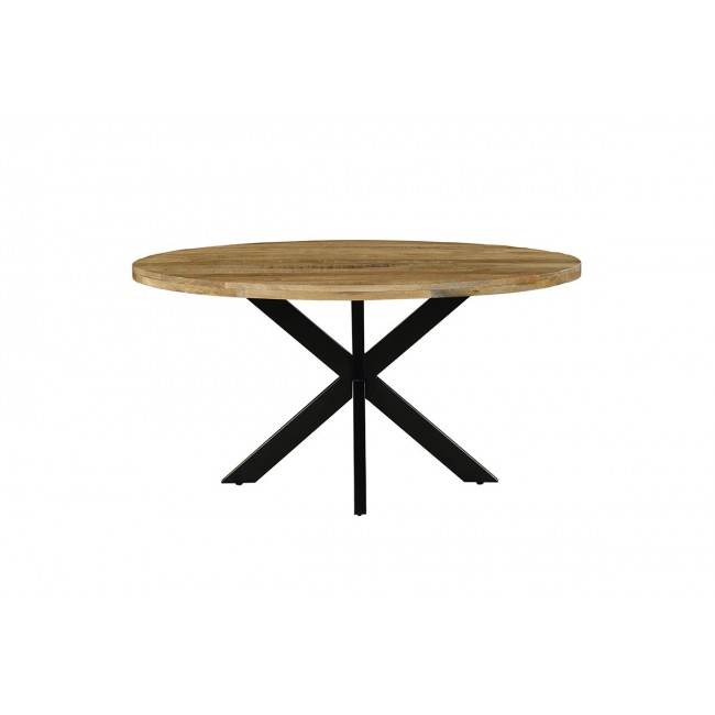 Τραπέζι "ROYALTY" από ξύλο/μέταλλο σε χρώμα καρυδί/μαύρο Φ150x77