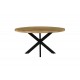 Τραπέζι "ROYALTY" από ξύλο/μέταλλο σε χρώμα καρυδί/μαύρο Φ150x77
