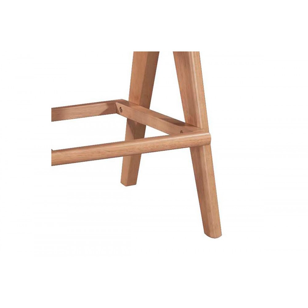 Σκαμπό μπαρ "WINSLOW" από ξύλο/ύφασμα σε χρώμα ανοιχτό καρυδί/γκρι 44.5x46x98