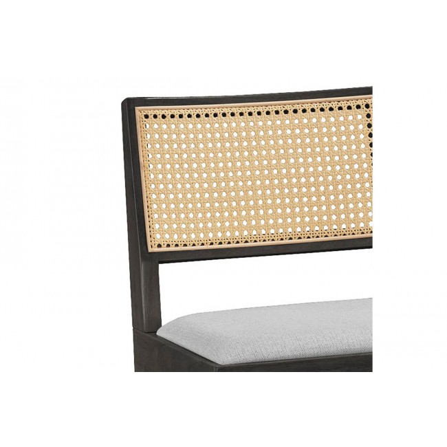 Σκαμπό μπαρ "WINSLOW" από ξύλο/ύφασμα σε χρώμα μαύρο/γκρι 44.5x46x98