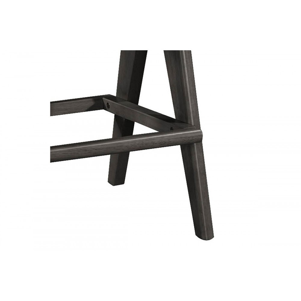 Σκαμπό μπαρ "WINSLOW" από ξύλο/ύφασμα σε χρώμα μαύρο/γκρι 44.5x46x98