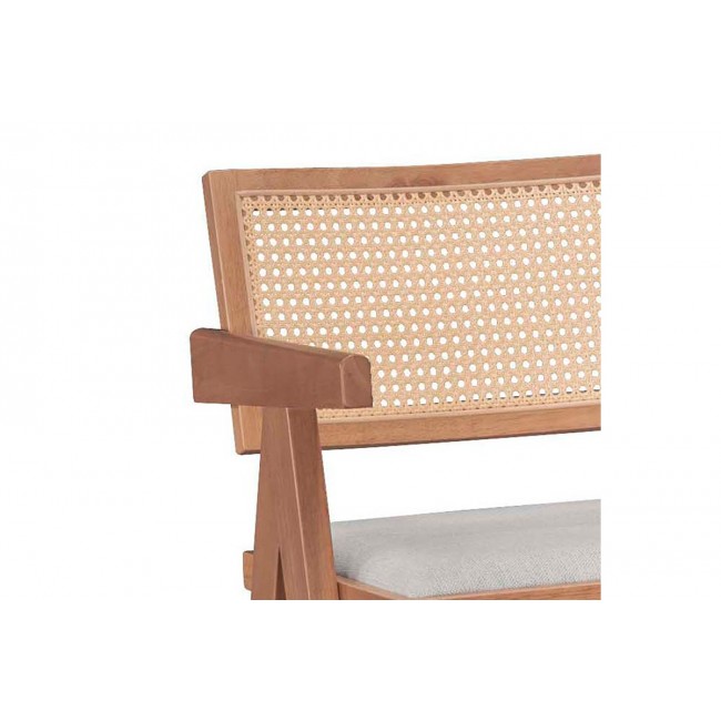 Σκαμπό μπαρ "WINSLOW" από ξύλο/ύφασμα σε χρώμα ανοιχτό καρυδί/γκρι 51.5x53.6x100