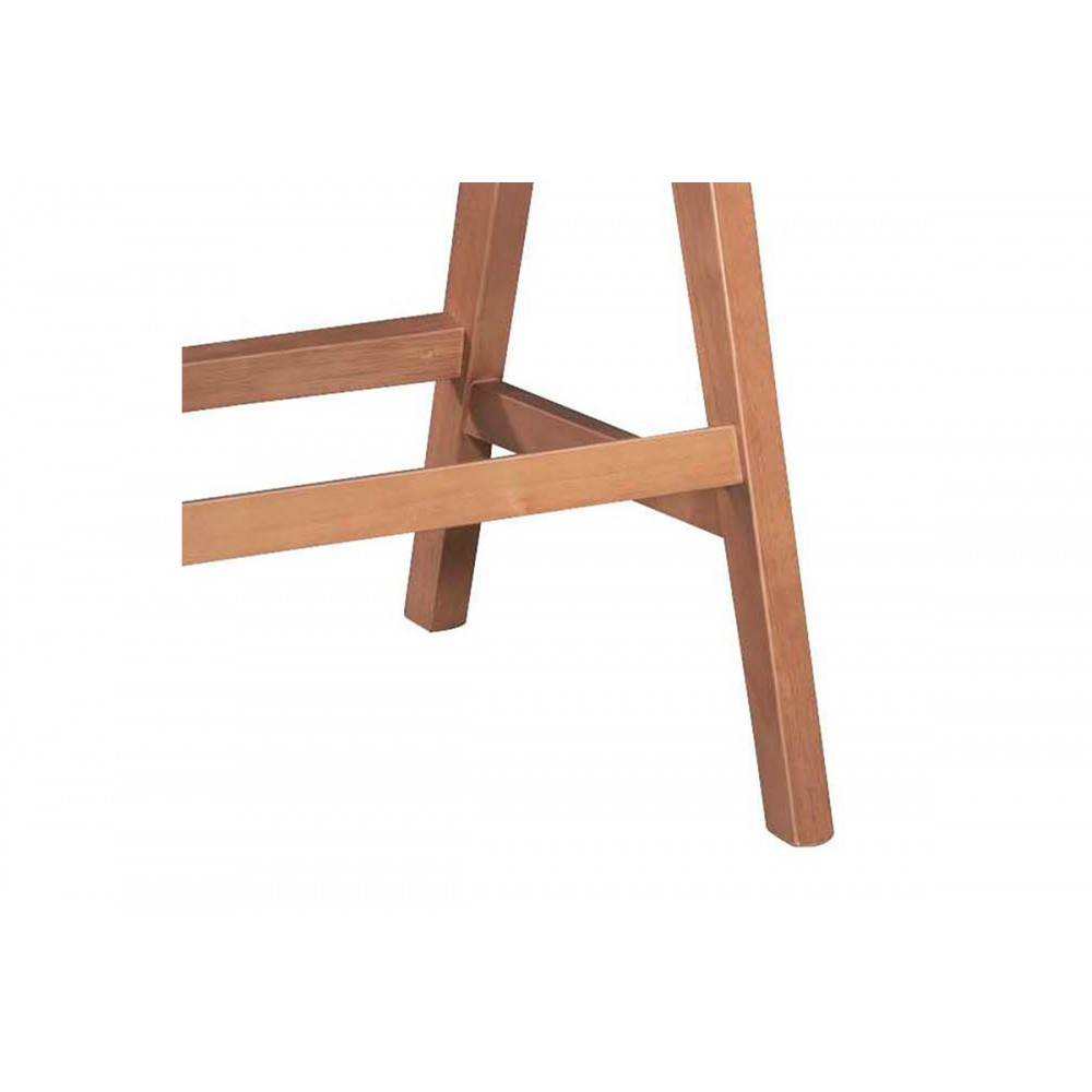 Σκαμπό μπαρ "WINSLOW" από ξύλο/ύφασμα σε χρώμα ανοιχτό καρυδί/γκρι 51.5x53.6x100