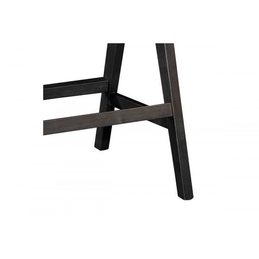 Σκαμπό μπαρ "WINSLOW" από ξύλο/ύφασμα σε χρώμα μαύρο/γκρι 51.5x53.6x100