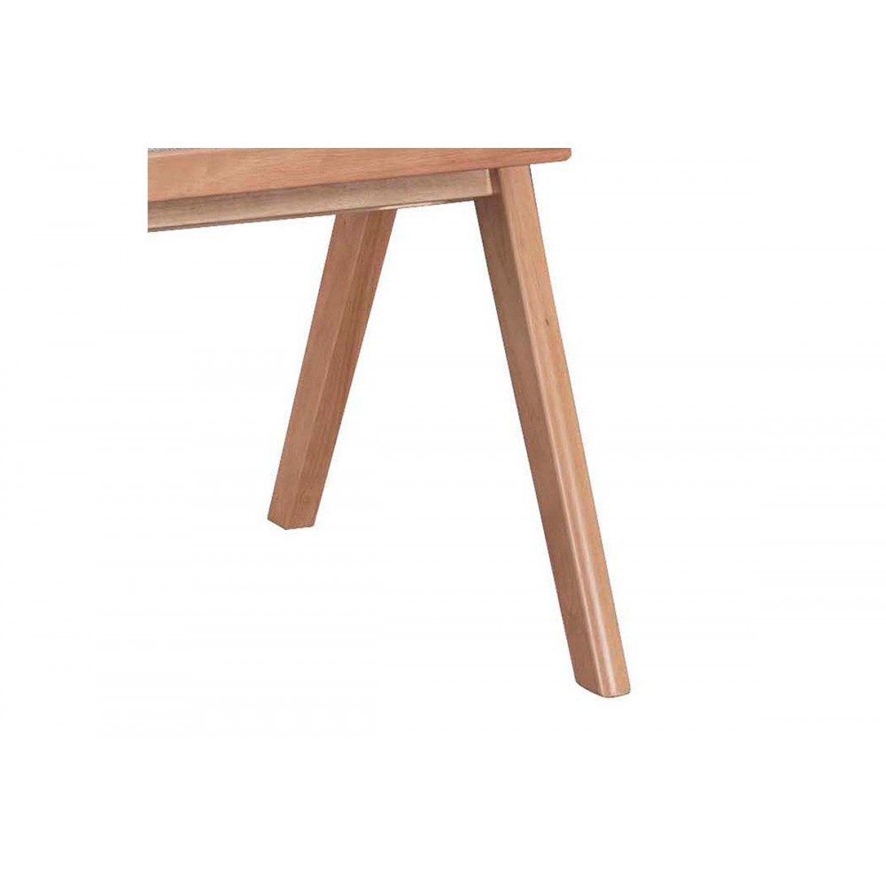 Πολυθρόνα "WINSLOW" από ξύλο/ύφασμα σε χρώμα ανοιχτό καρυδί/γκρι 56.4x63.5x80.5