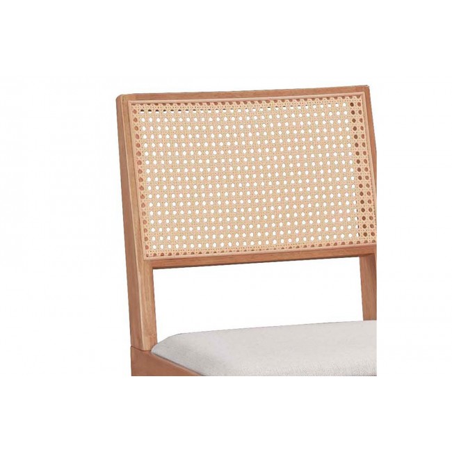 Καρέκλα "WINSLOW" από ξύλο/ύφασμα σε χρώμα ανοιχτό καρυδί/γκρι 46.5x55.8x82