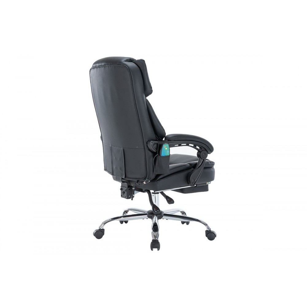 Πολυθρόνα διευθυντή "THRIVE" θερμαινόμενη/μασάζ από PVC/PU/ύφασμα σε χρώμα μαύρο 66x70x112/120