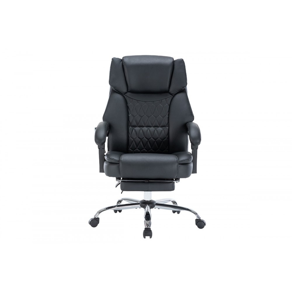 Πολυθρόνα διευθυντή "THRIVE" θερμαινόμενη/μασάζ από PVC/PU/ύφασμα σε χρώμα μαύρο 66x70x112/120