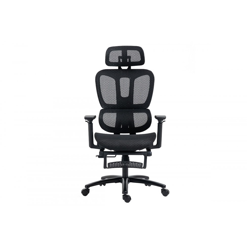 Πολυθρόνα διευθυντή "VERDANT" από ύφασμα/μέταλλο σε χρώμα μαύρο 62x67x116/124