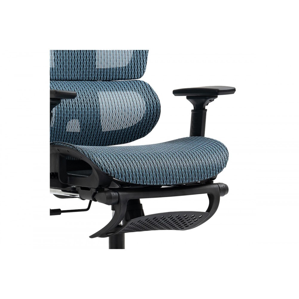 Πολυθρόνα διευθυντή "VERDANT" από ύφασμα/μέταλλο σε χρώμα μπλε 62x67x116/124