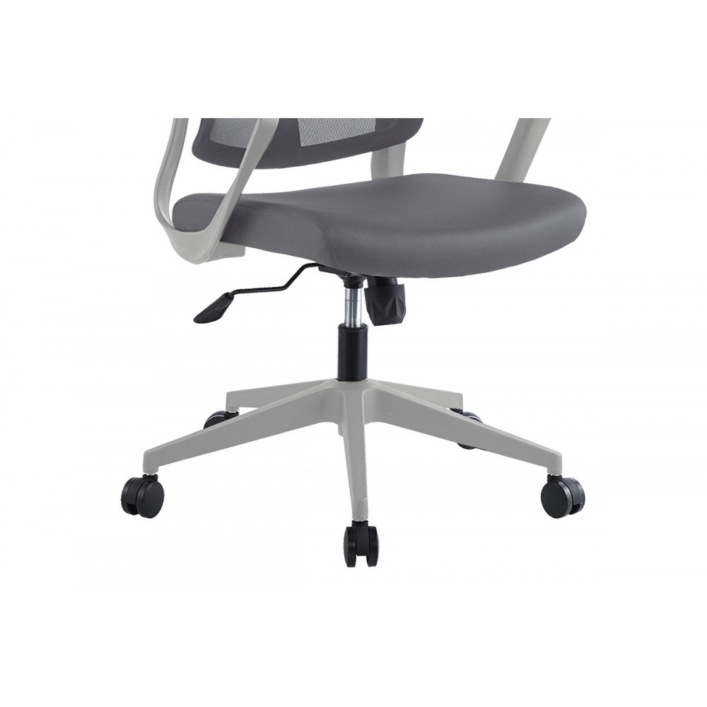 Πολυθρόνα εργασίας "FRAGRANT" από μέταλλο/ύφασμα σε χρώμα γκρι 50x52x97/107