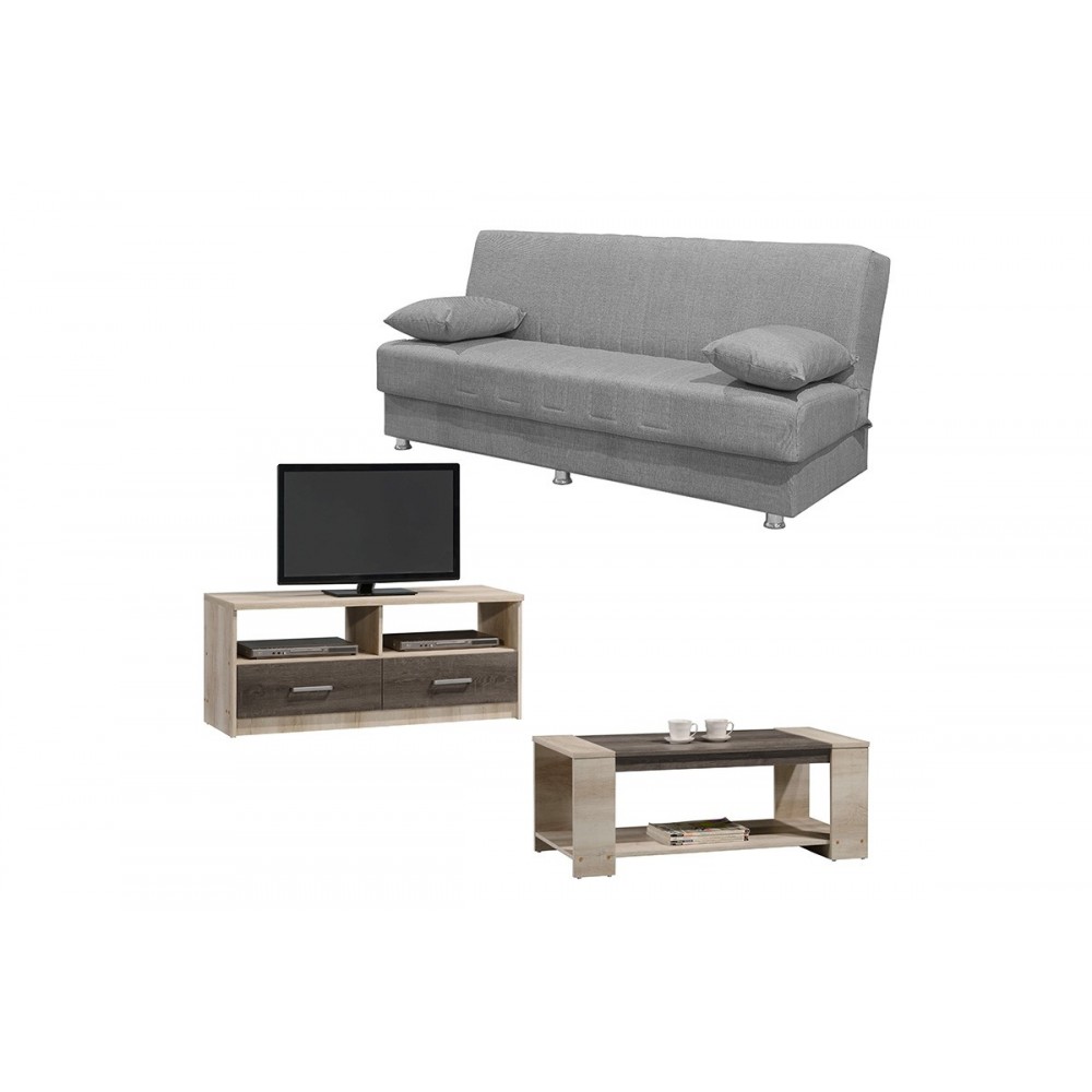 Σετ φοιτητικό πακέτο "NEW LIVING" 3τμχ σε χρώμα σονόμα/γκρι 180x75x80