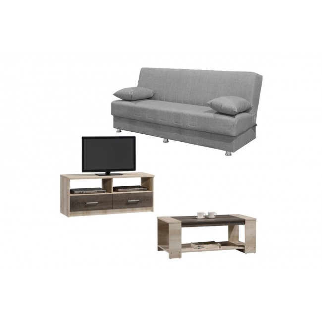 Σετ φοιτητικό πακέτο "NEW LIVING" 3τμχ σε χρώμα σονόμα/γκρι 180x75x80