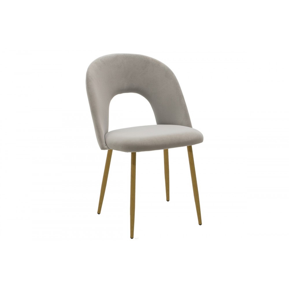 Καρέκλα "JONAH" από ύφασμα/μέταλλο σε χρώμα γκρι/φυσικό χρώμα 55x57x85