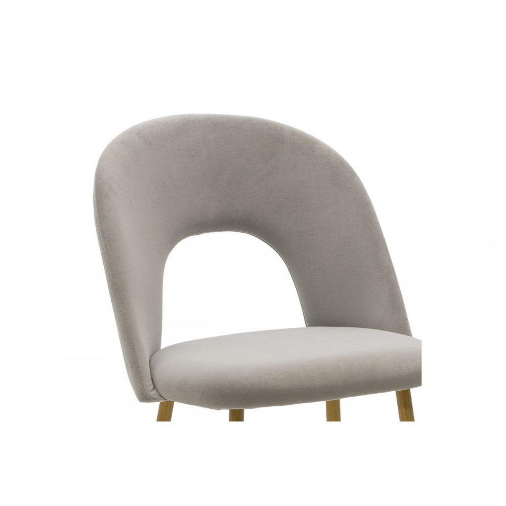 Καρέκλα "JONAH" από ύφασμα/μέταλλο σε χρώμα γκρι/φυσικό χρώμα 55x57x85