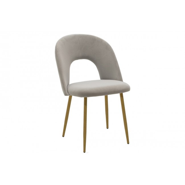 Καρέκλα "JONAH" από ύφασμα/μέταλλο σε χρώμα γκρι/φυσικό χρώμα 55x57x85