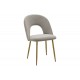 Καρέκλα "JONAH" από ύφασμα/μέταλλο σε χρώμα γκρι/φυσικό χρώμα 55x57x85