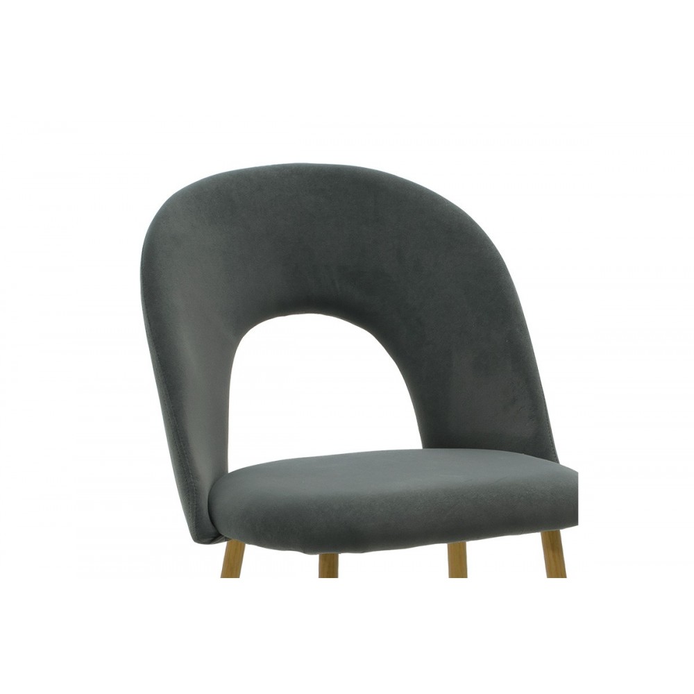 Καρέκλα "JONAH" από ύφασμα/μέταλλο σε ανθρακί/φυσικό χρώμα 55x57x85