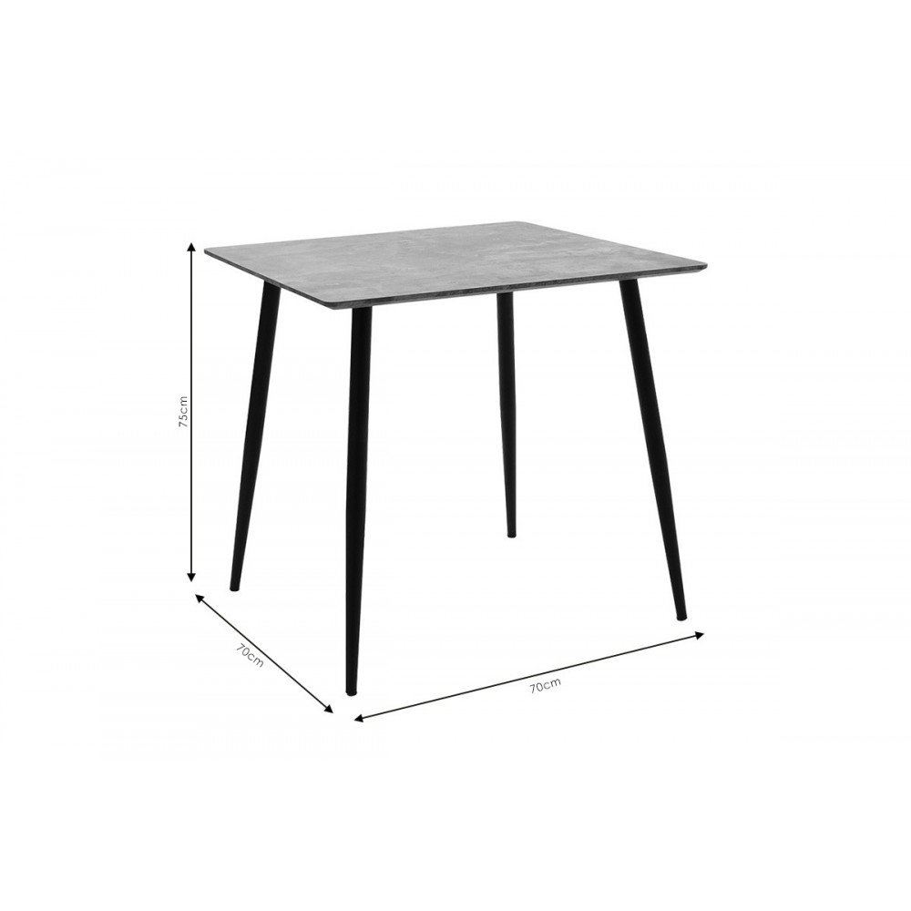 Τραπέζι "CUBA" σε χρώμα γκρι τσιμέντο 70x70x75