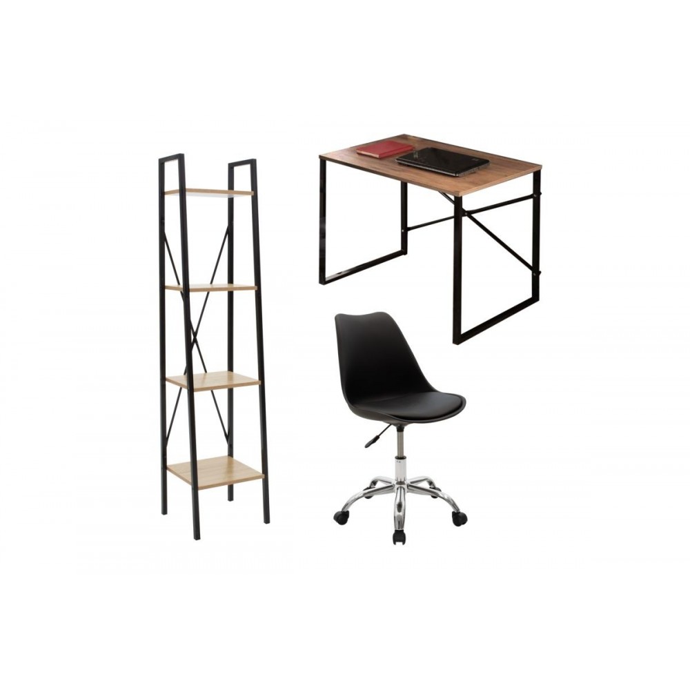 Σετ φοιτητικό πακέτο "UNI 4" 3τμχ σε χρώμα καρυδί/φυσικό/μαύρο 90x60x70