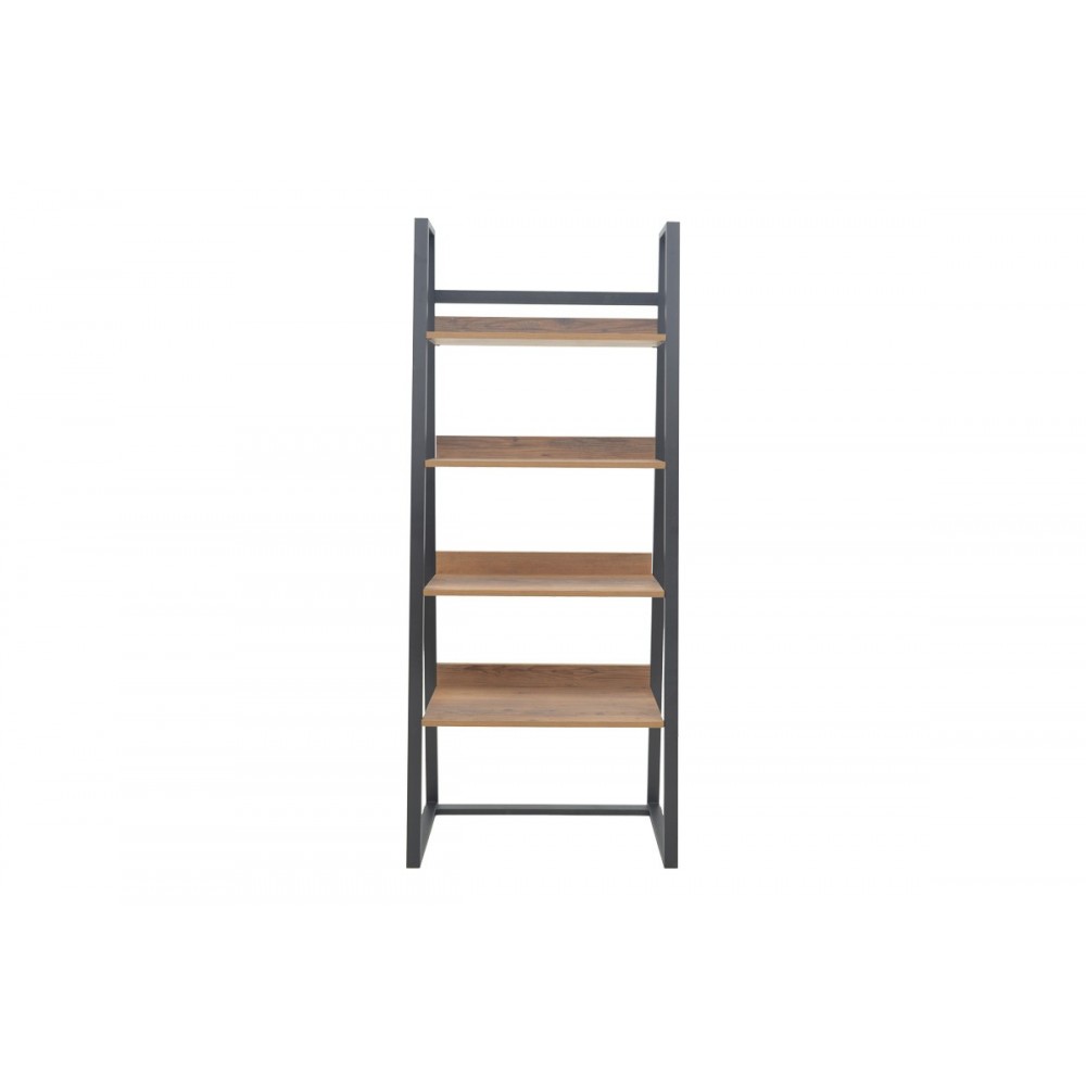 Βιβλιοθήκη "RYDER" σε μάυρο/καρυδί χρώμα 75x36x185