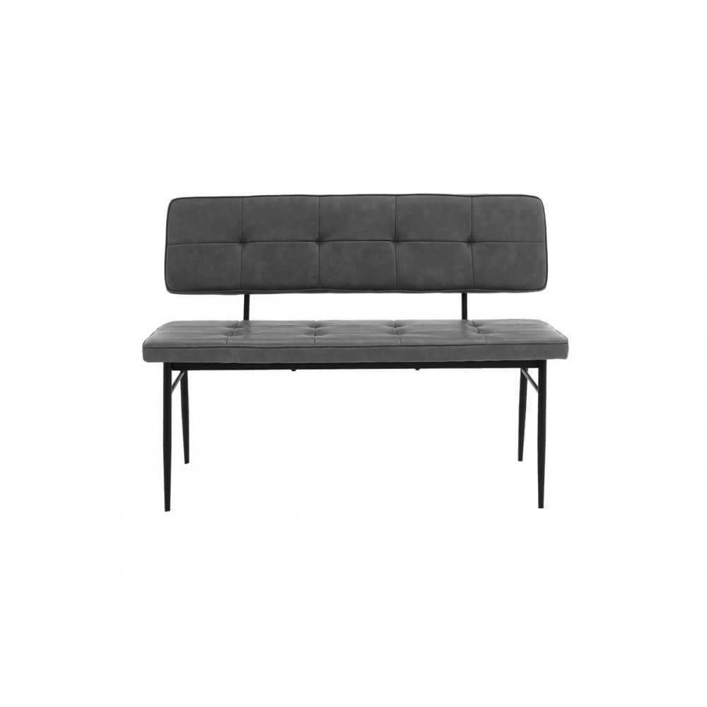 Καναπές διθέσιος "ROSEN" σε μαύρο/ανθρακί χρώμα 122x55.5x84.5