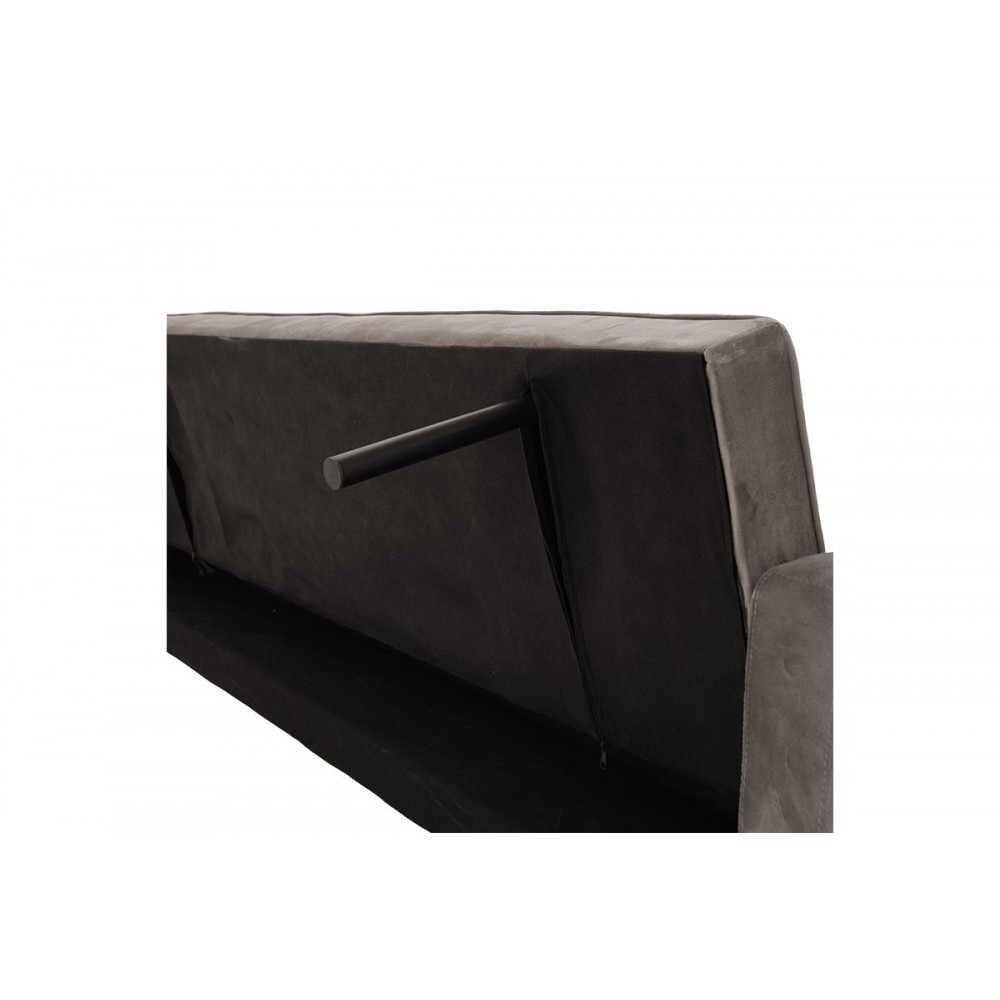 Καναπές-κρεβάτι ''SUCCESS'' από ύφαμα βελούδο σε χρώμα γκρι 190x80x84