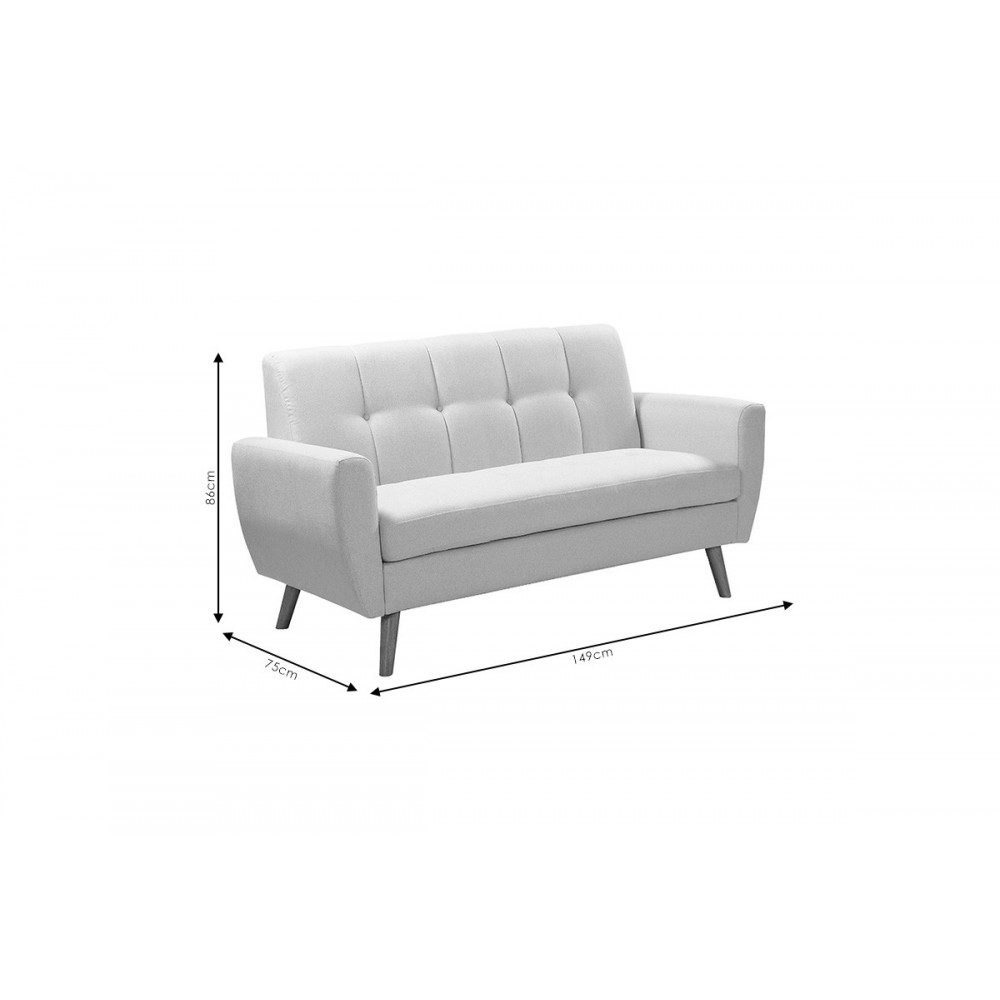 Καναπές "DECENCY" διθέσιος απο ύφασμα σε χρώμα μπεζ 149x75x86