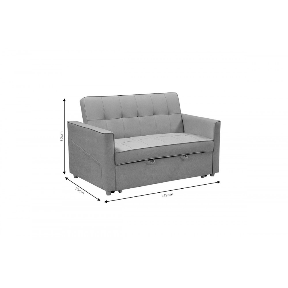 Καναπές-κρεβάτι ''Commit'' από ύφασμα σε χρώμα ανθρακί 142x93x90