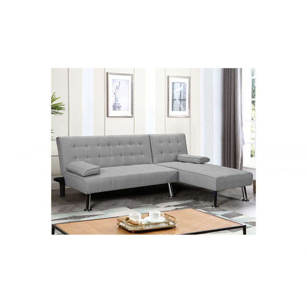 Γωνιακός καναπές-κρεβάτι "BRISK"  αναστρέψιμος απο ύφασμα σε χρώμα γκρι 200x146x75