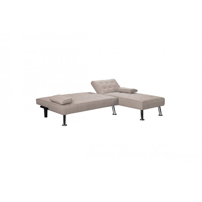 Καναπές-κρεβάτι αριστερή γωνία "BRISK'  απο ύφασμα σε χρώμα καφέ/γρκι 200x146x75
