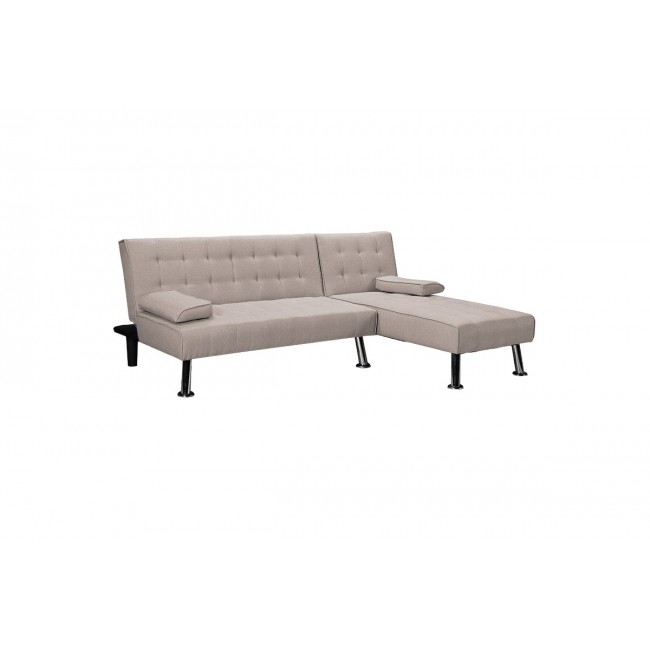 Καναπές-κρεβάτι αριστερή γωνία "BRISK'  απο ύφασμα σε χρώμα καφέ/γρκι 200x146x75