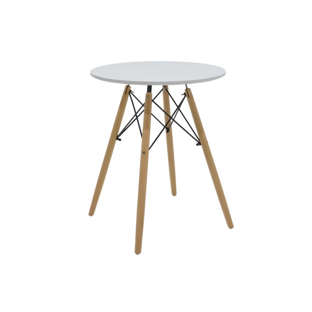 Σετ φοιτητικό πακέτο "JULITA" 3τμχ από ξύλο/MDF σε χρώμα λευκό/φυσικό Φ60x73