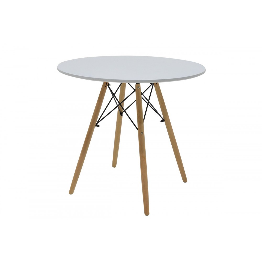 Σετ φοιτητικό πακέτο "JULITA" 3τμχ από ξύλο/MDF σε χρώμα λευκό/φυσικό Φ80x73