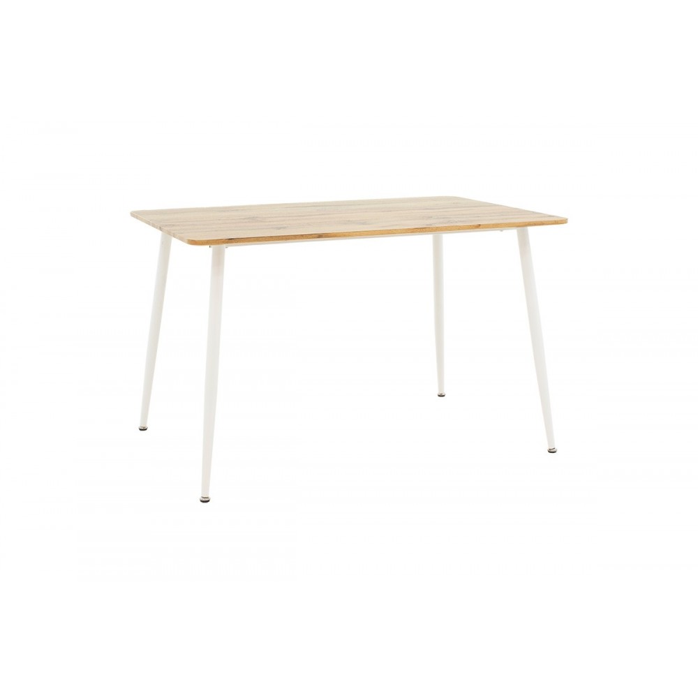 Τραπέζι "CUBA" από MDF/μέταλλο σε χρώμα σονόμα/λευκό 120x80x75