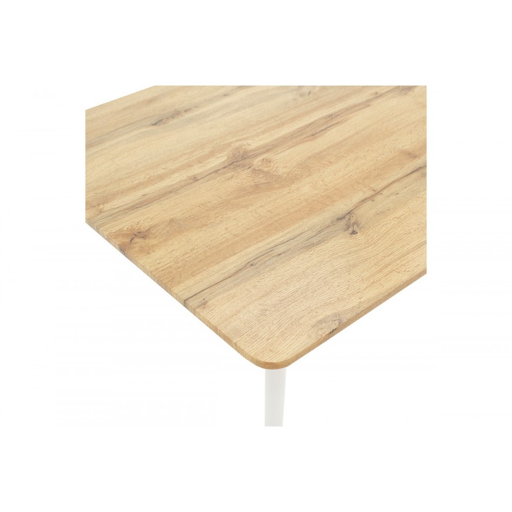 Τραπέζι "CUBA" από MDF/μέταλλο σε χρώμα σονόμα/λευκό 120x80x75