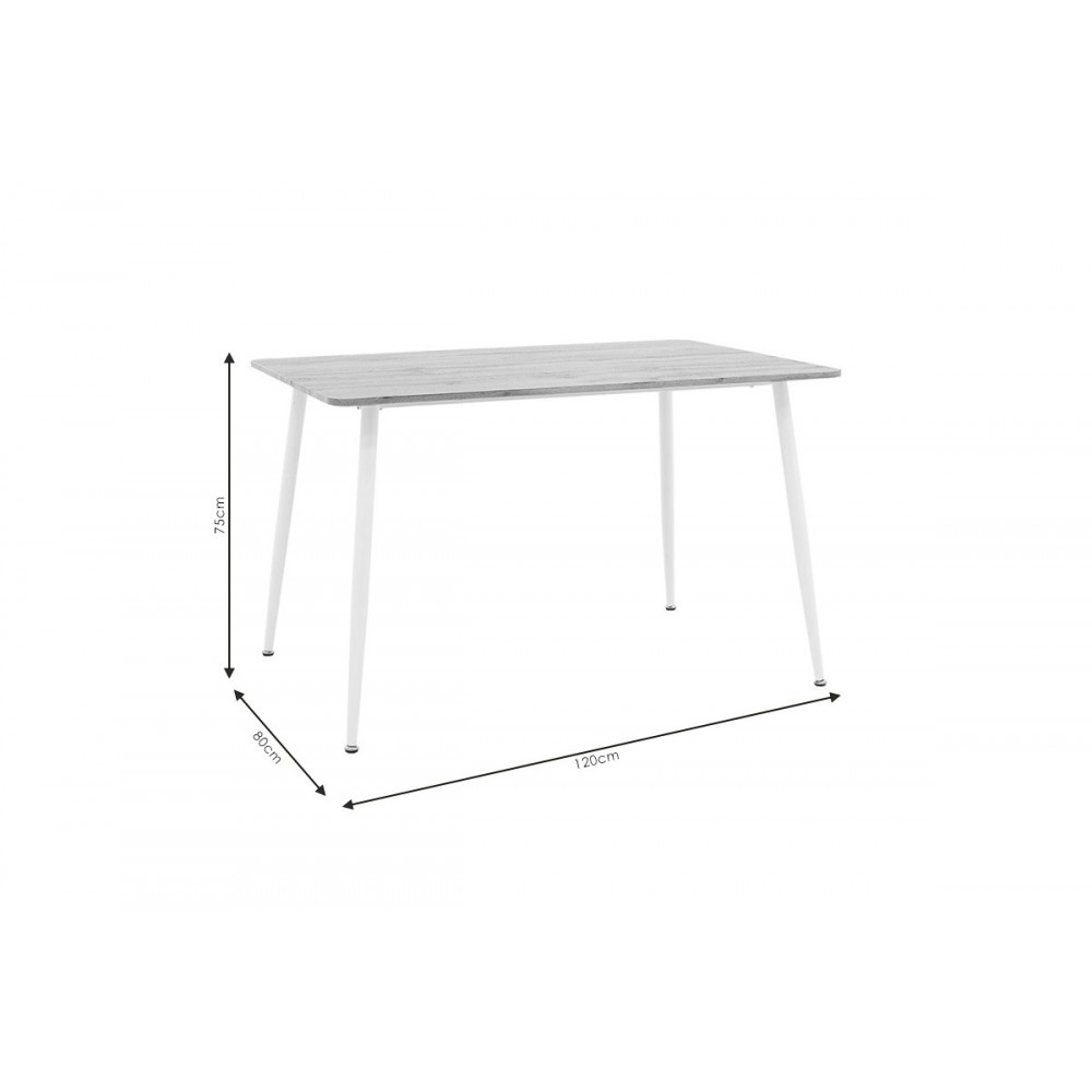 Τραπέζι "CUBA" από MDF/μέταλλο σε χρώμα σονόμα/λευκό 120x80x75