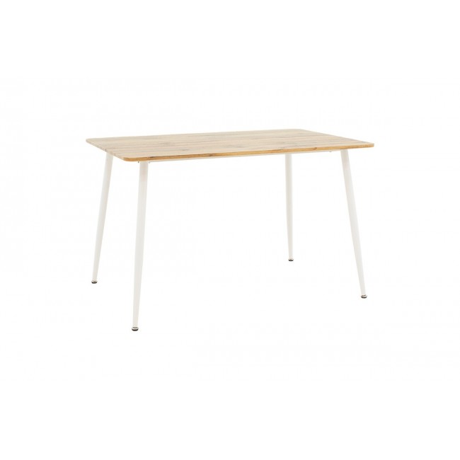 Τραπέζι "CUBA" από MDF/μέταλλο σε χρώμα σονόμα/λευκό 120x80x75