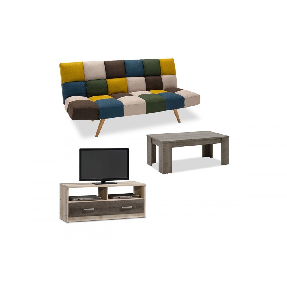 Σετ φοιτητικό πακέτο  "LOYNGE 3" 3τμχ απο ύφασμα σε χρώμα φυσικό καπουτσίνο 182x81x84