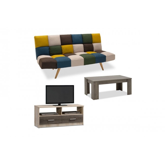 Σετ φοιτητικό πακέτο  "LOYNGE 3" 3τμχ απο ύφασμα σε χρώμα φυσικό καπουτσίνο 182x81x84