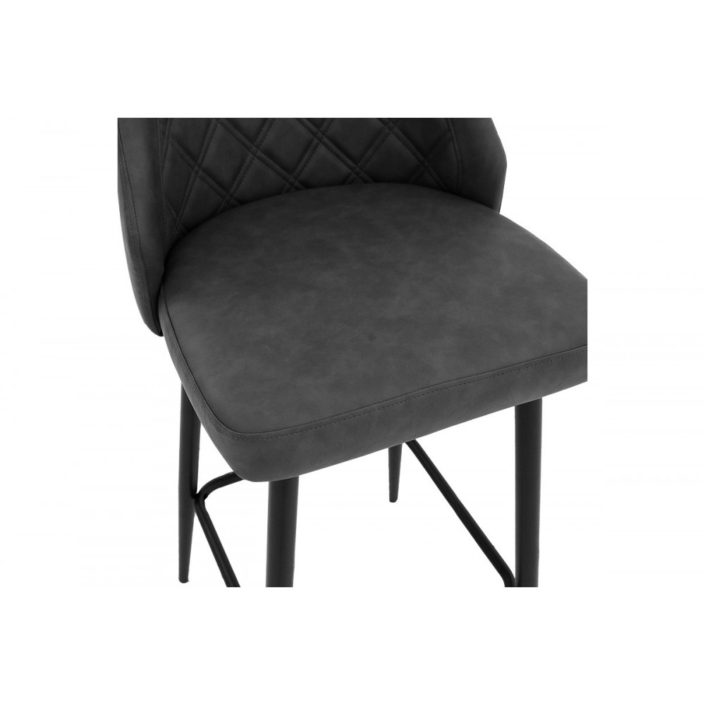 Σκαμπό μπαρ "INFLAME" από PU/μέταλλο σε χρώμα ανρθακί/μαύρο 48x55x107