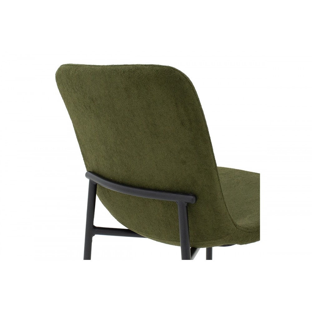 Καρέκλα "GRATIFY" από ύφασμα/μέταλλο σε χρώμα χακί/μαύρο 44x58x81