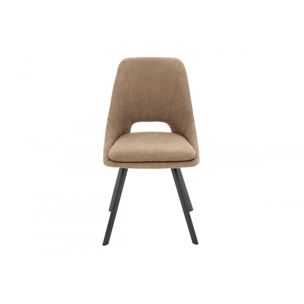 Καρέκλα "INITIATE" από ύφασμα/μέταλλο σε καφέ/μαύρο χρώμα 48x57x85