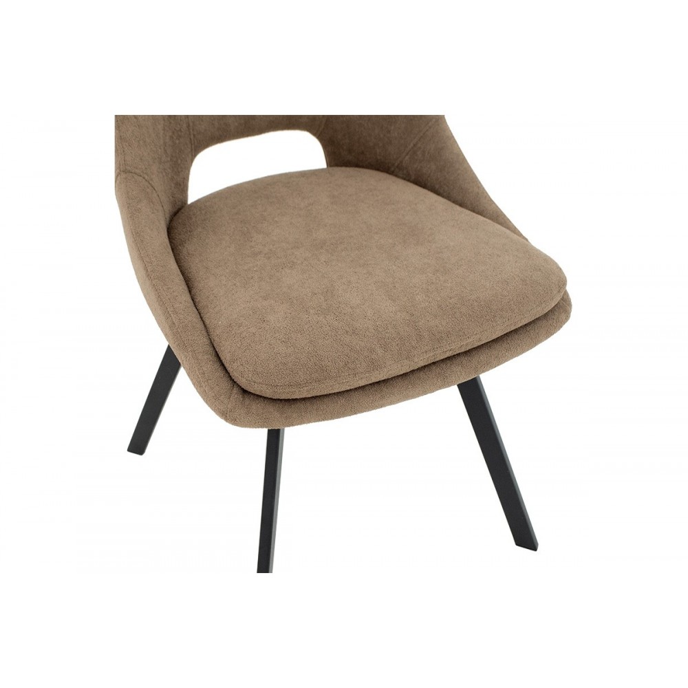 Καρέκλα "INITIATE" από ύφασμα/μέταλλο σε καφέ/μαύρο χρώμα 48x57x85