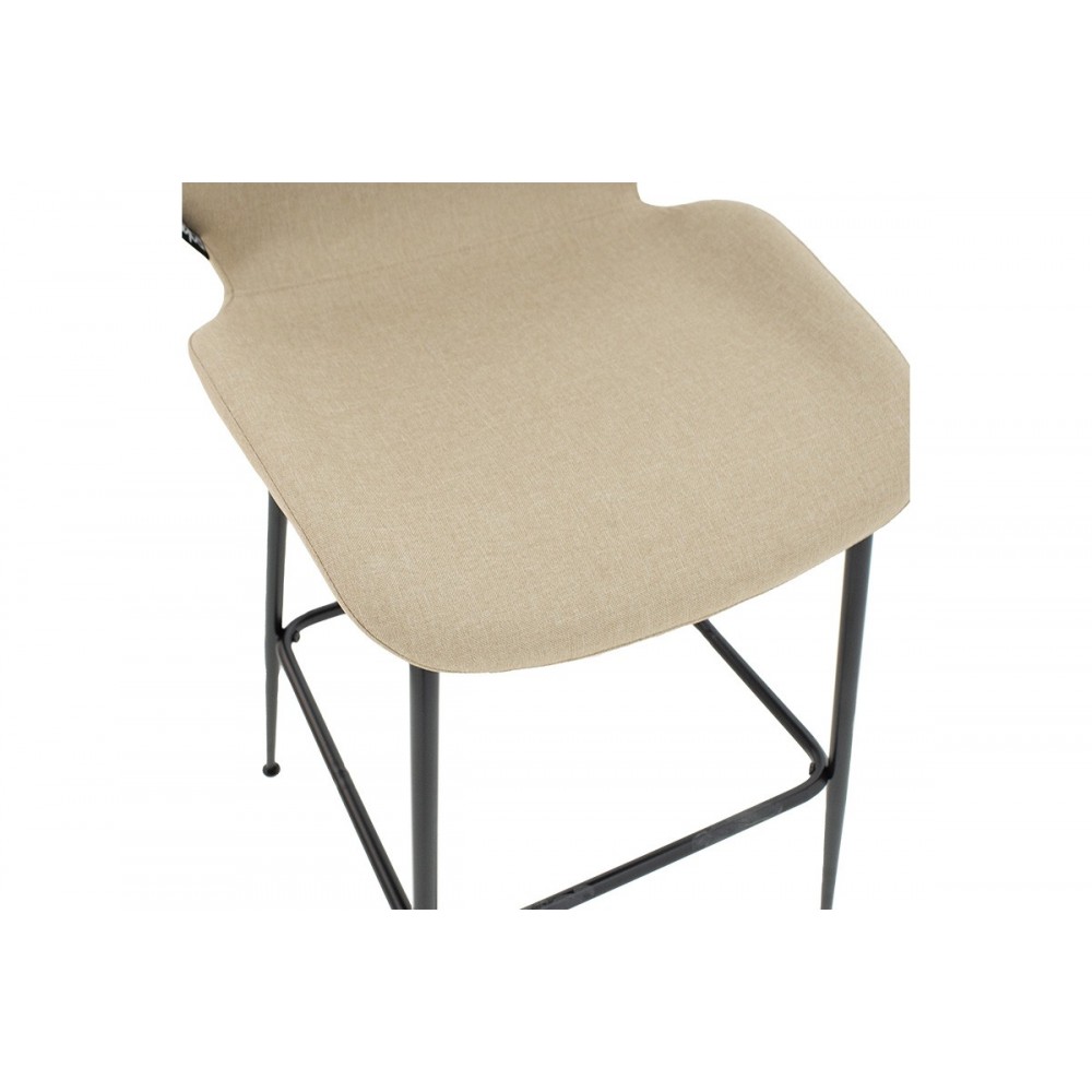 Σκαμπό μπαρ "IMPEL" από μέταλλο/ύφασμα σε χρώμα μαύρο/μπεζ 48x61x103