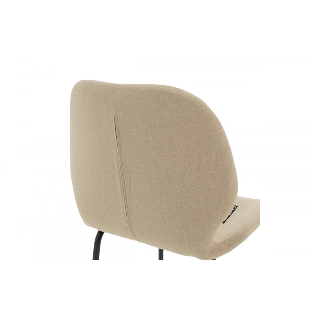 Σκαμπό μπαρ "IMPEL" από μέταλλο/ύφασμα σε χρώμα μαύρο/μπεζ 48x61x103