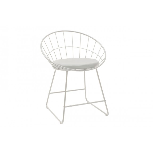 Καρέκλα "SETH" από μέταλλο/τεχνόδερμα σε χρώμα λευκό 58x50x71