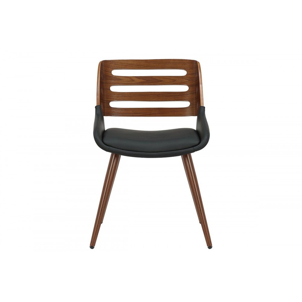 Καρέκλα "BRODY" απο ξύλο/PU σε χρώμα μαυρό/φυσικό 51x55x76