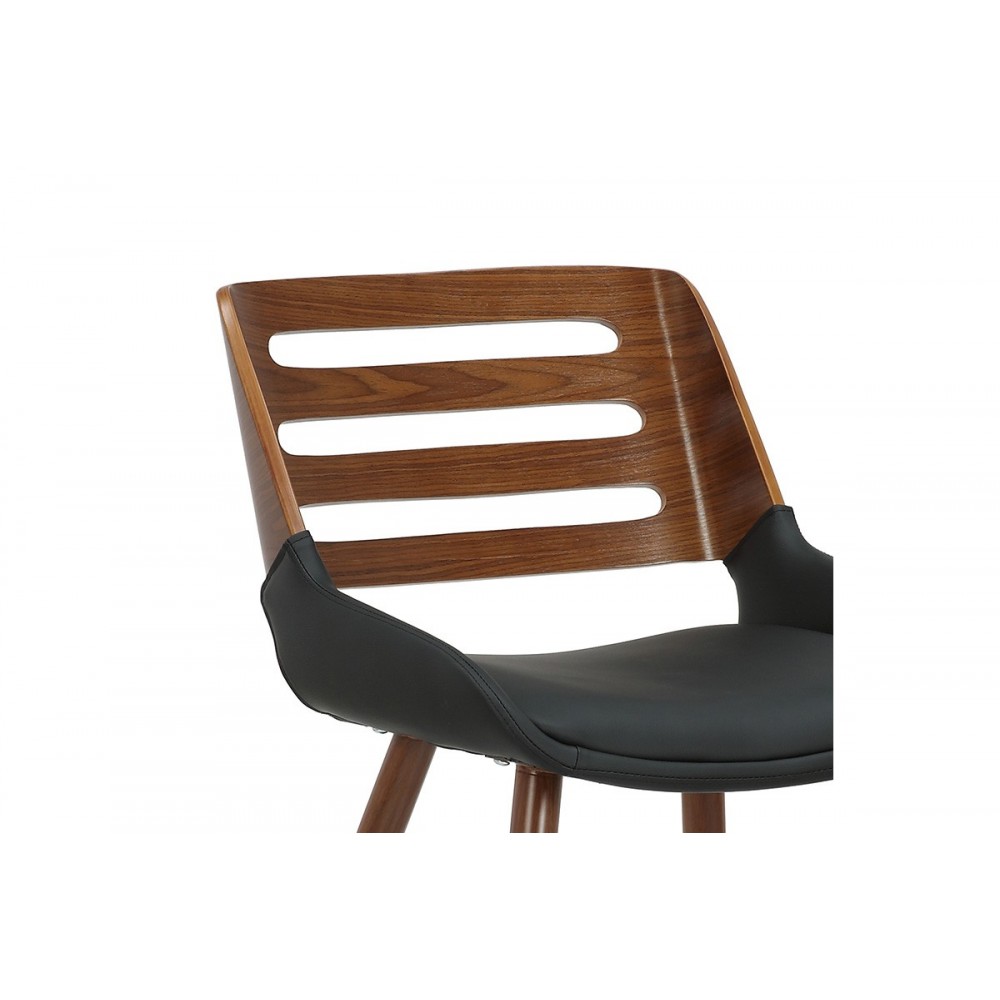 Καρέκλα "BRODY" απο ξύλο/PU σε χρώμα μαυρό/φυσικό 51x55x76