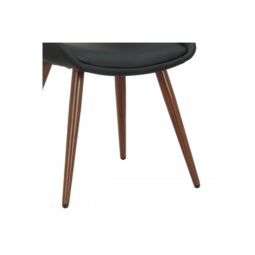 Καρέκλα "BRODY" απο ξύλο/PU σε χρώμα μαυρό/φυσικό 51x55x76